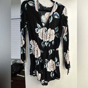 Kendall & Kylie Black Floral Romper